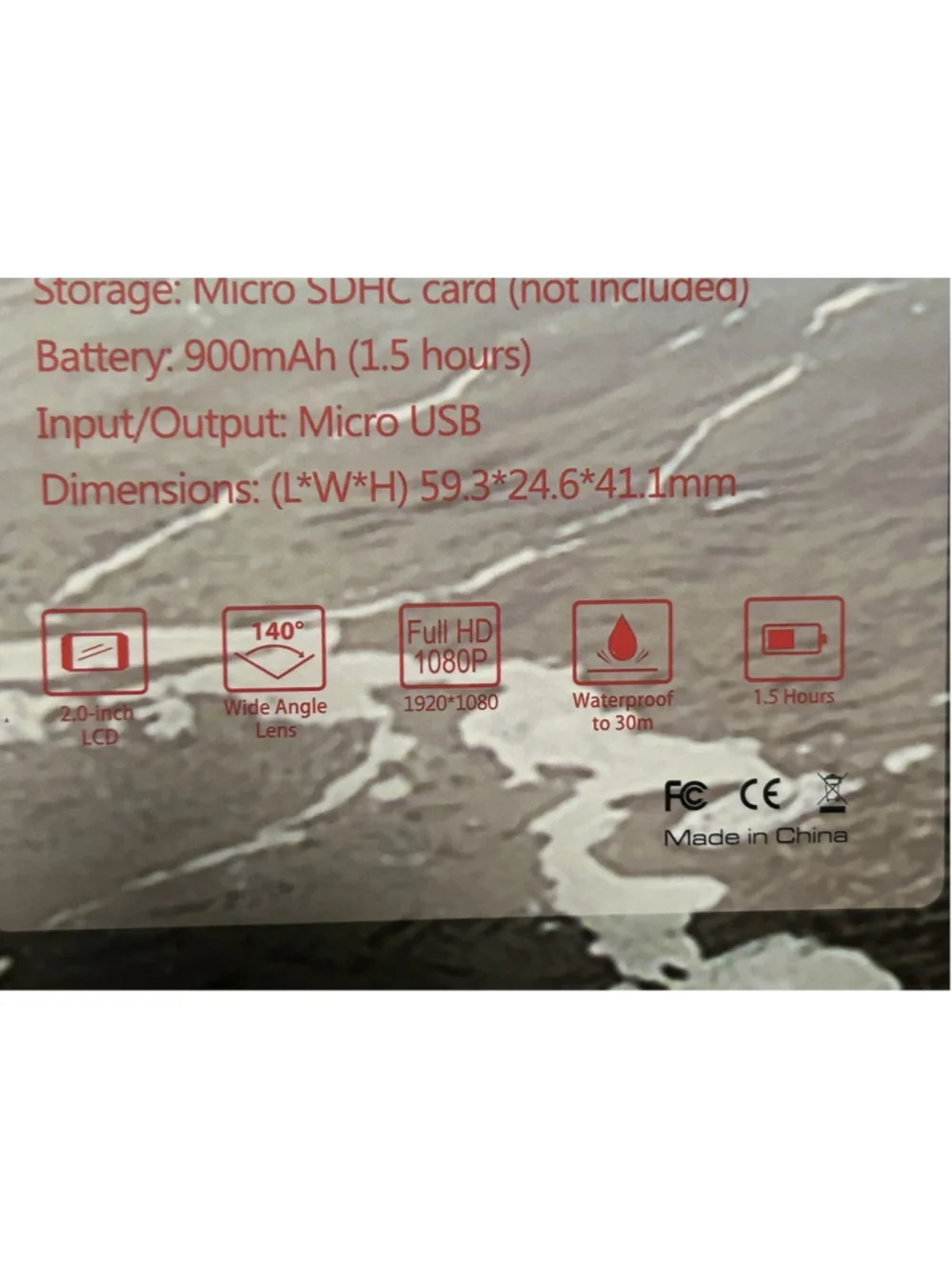 Sports Cam Full HD 1080P Waterproof 30M 2